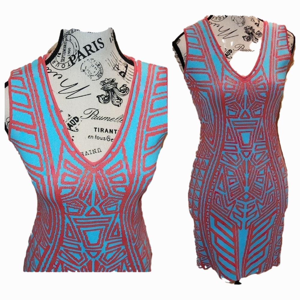 JOHN +JENN  Brook sexy mini dress tropical waves size small
